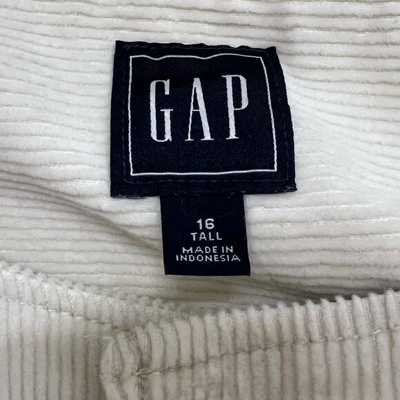 Gap Womens Corduroy Jumpsuit 16 Tall Relaxed Straight Leg Cream Ivory Academia - Picture 11 of 11